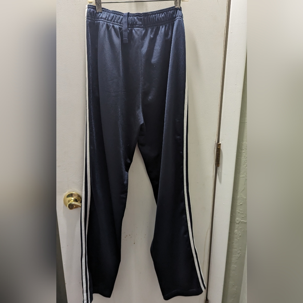 Men's Adidas Black white pinstripe Long workout Pants size Small